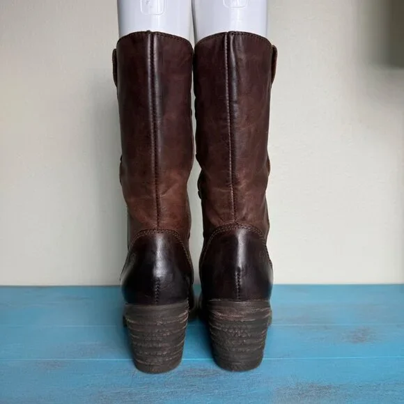 Born Borman Women's Distressed Leather Boots in Brown/Rust Size 7 - Picture 4 of 9